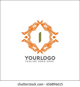 1 letter emblem of the weaving circle. Monogram design for Royalty, business card, Boutique, Hotel, Heraldic, Web design, Jewelry. Vector illustration