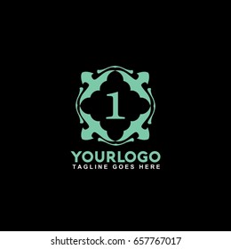 1 Letter Emblem of the weaving circle logo. Monogram design element, graceful template. Simple identity design for Royalty, business card, Boutique, Hotel, Heraldic, Web design. 