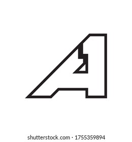 A 1 / A letter lines logo design vector