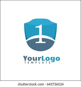 1 letter logo. Blue shield for Hotel, Reatil, Law, Finance, investment, Sport Club or any Luxury image Business