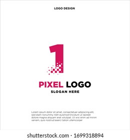 Diseño moderno de logotipo de 1 píxel