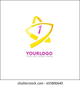 1 Letter star logo icon design template elements
