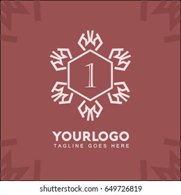 1 letter vintage monogram set logo. Vector emblem for calligraphic luxury design and retro ornamental illustration.