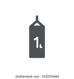 1 Liter l sign (l-mark) estimated volumes milliliters (ml) Vector symbol packaging, labels used for prepacked foods, drinks different liters and milliliters. 1 litre vol single icon isolated on white.