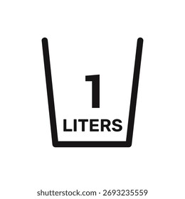 1 litros ícone vetor líquido medida vetor branco fundo