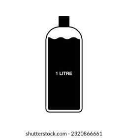 1 litre water bottle icon vector illustration eps