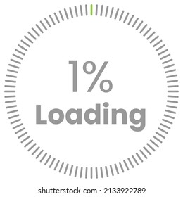1% Loading. 1% circle diagrams Infographics vector, 1 Percentage ready to use for web design ux-ui