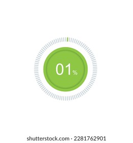 1% Loading. 1% circle diagrams Infographics vector, 1 Percentage ready to use for web design ux-ui.
