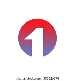 1 logo. Number one emblem. Abstract Corporate sign design template 
