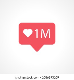 1 m like social media notification template, vector eps 10