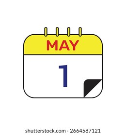1 maio ícone de calendário vetor design ilustração