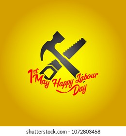 1 may - happy labour day. vector happy labour day poster or banner workers
