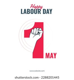 1 may - Happy Labour Day.  International Labour Day Vector
