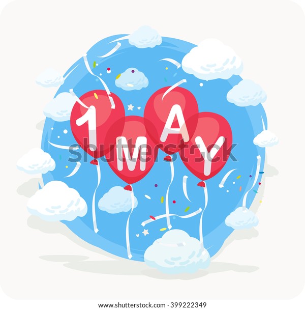 1 May Holiday Spring Work Red Stock Vector (Royalty Free) 399222349