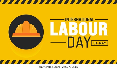 1 May is International Labour Day background template. Holiday concept. use to background, banner, placard, card, and poster design template with text inscription and standard color. vector
