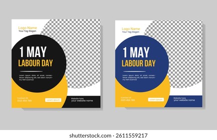 1 may Labor day social media post design 