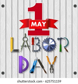 1 may - labor day.Vector labor day poster.