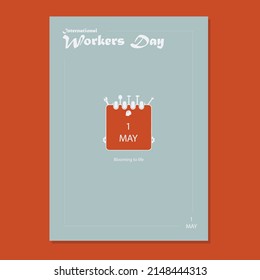 1 May Labor, Workers Day Flyer Design. Happy Labor Day