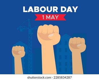 1 de mayo Día del Trabajo fondo plano vectorial 