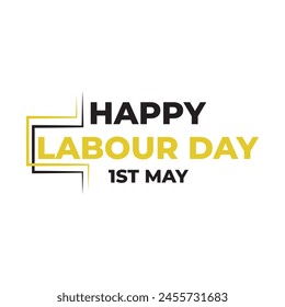 1 May Labour Day Logo,Happy Labour Day 1st May,Happy 1st may lettering vector background ,Labour Day logo Poster, banner, brochure or flyer design with stylish,International Labour Day.  