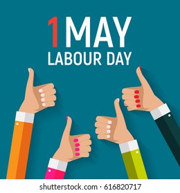 1 May Labour Day Poster or Banner. Vector Illustration EPS10