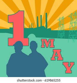 1 may - labour day. Poster international worker's day 