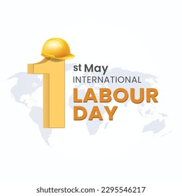 1 Mai - Arbeitstag. Vektor-Happy-Work-Day-Poster oder Banner mit geballter Faust