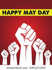 1 may - labour day. vector happy labour day poster or banner