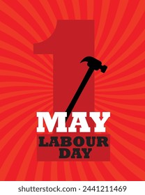 1 may - labour day. vector happy labour day poster or banner