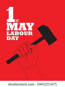 1 may - labour day. vector happy labour day poster or banner