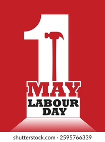 1 may - labour day. vector happy labour day poster or banner