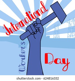 1 may - labour day. vector happy labour day poster or banner