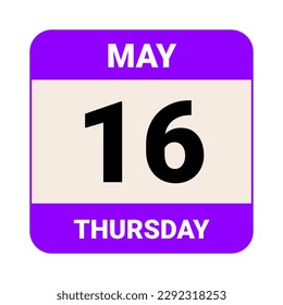 1 May, Thursday. Date template. Useful design for calendar or event promotion. Vector illustration EPS 10 File. Isolated on white background. 