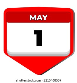 1 May Vector Icon Calendar Day. 1 Date Of May. First Day Of May. 1st Date Number. 1 Day Calendar. One Date. Labour, International Workers