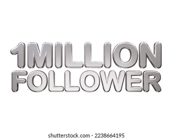 1 million follower text effect vector illustration