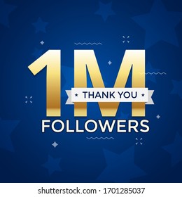 1 Million Followers Social Media Online Greeting Illustration Vector