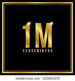 1 Million Followers Or Subscribers Achievement Symbol Design, Vector Illustration.