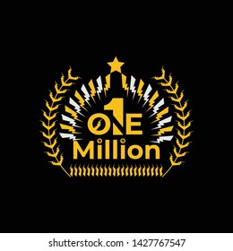 1 Million Followers Or Subscribers Achivement Vector Image