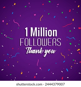 1 Million followers Thank you card. Celebrating the completion of 1m followers and Thanks giving