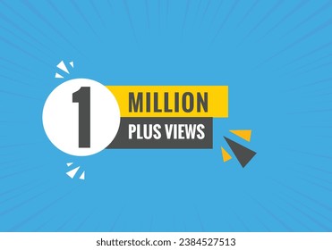botón web de texto de 1 millón más vistas. 1 millón más vistas etiqueta de banner
