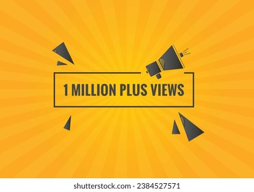 botón web de texto de 1 millón más vistas. 1 millón más vistas etiqueta de banner