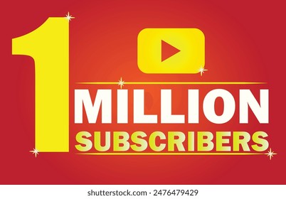 1 Million subscribers Design Art illustration.  3d Vector or illustration social media one million subscribers
