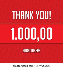 1 million subscribers red background