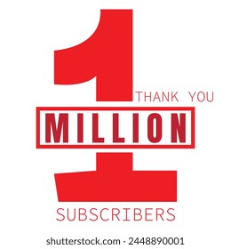 1 Million Subscribers thank you celebration, 1 Million Subscribers template design for social network and follower, Vector illustration Thank you 1 million Subscribers, modern banner design vectors
