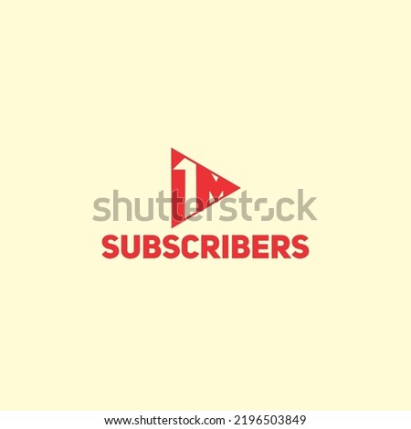 1 million subscribers vector logo design, suitable use for icon, symbol, or element design for content creator