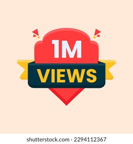 1 million views celebration banner for thumbnail design