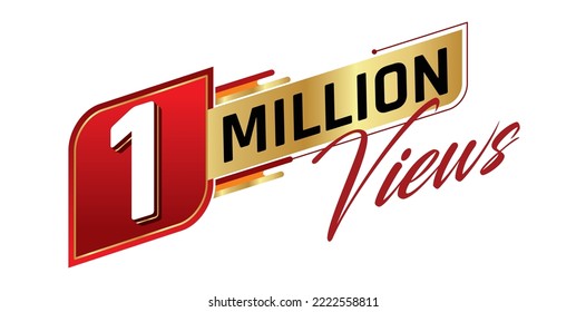 1 million views isolated on background. Vector illustration. svg