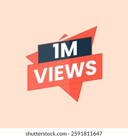 1 million views isolated on background and Vector illustration