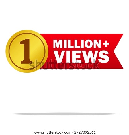 1 Million views label sign vector isolated illustration