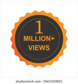 1 Million Views Vektorgrafik Post 1 Million Celebration. 1 Million Aufrufe. Vielen Dank, Glückwunsch. 1M Ansichten Feier Hintergrund Design Kreis Eine Million Ansichten.